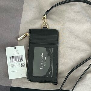 Kate Spade Black Card Holder with Strap